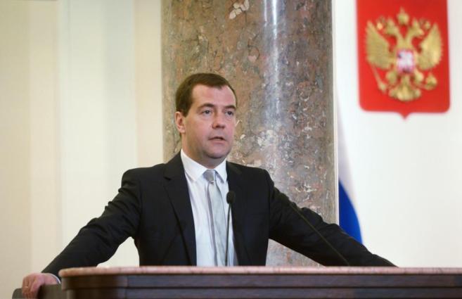 El primer ministro ruso, Dimitri Medvedev, en Moscú.