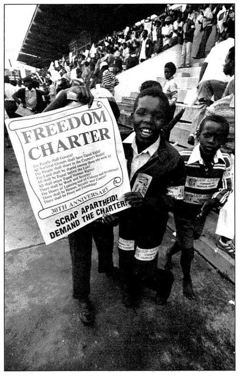Manifestacin en Sudfrica durante los aos 80