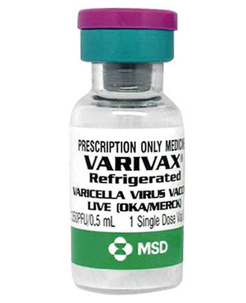 Un frasco de vacuna Varivax del laboratorio Sanofi Pasteur MSD.