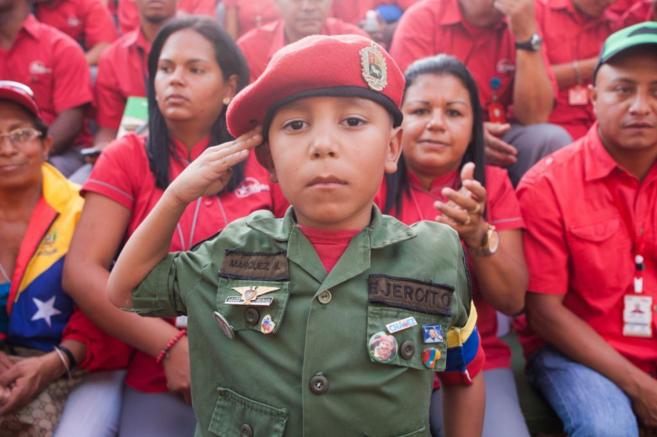 Seguidores en un acto presidido por  Nicols Maduro, en el Palacio de...