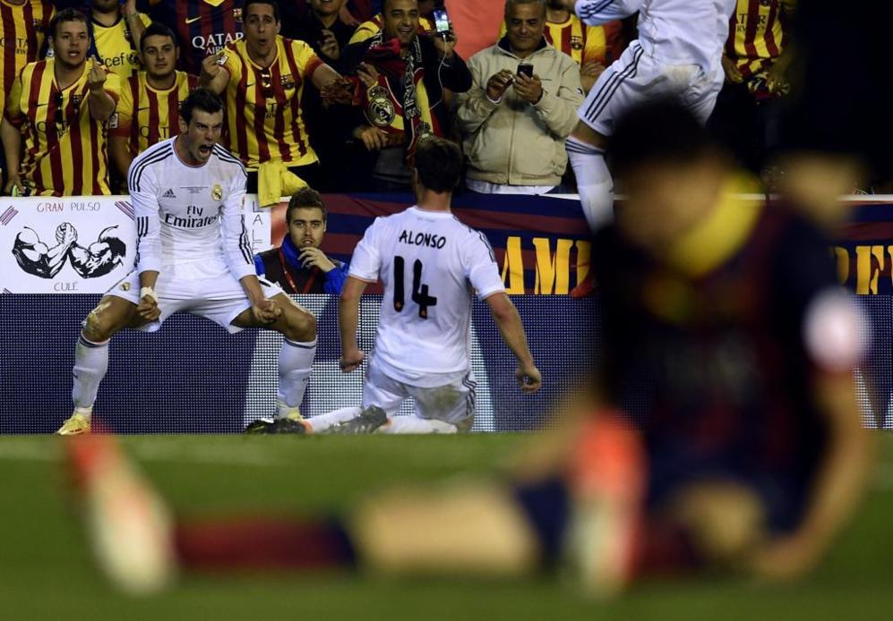 Gareth Bale celebra el segundo gol del Real Madrid.