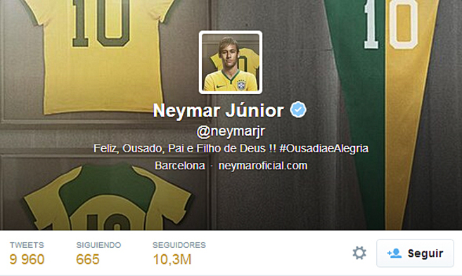 Imagen del perfil de Neymar Jr. en Twitter.