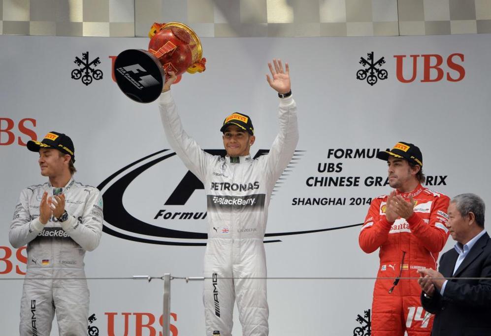 El podio del Gran Premio de China.
