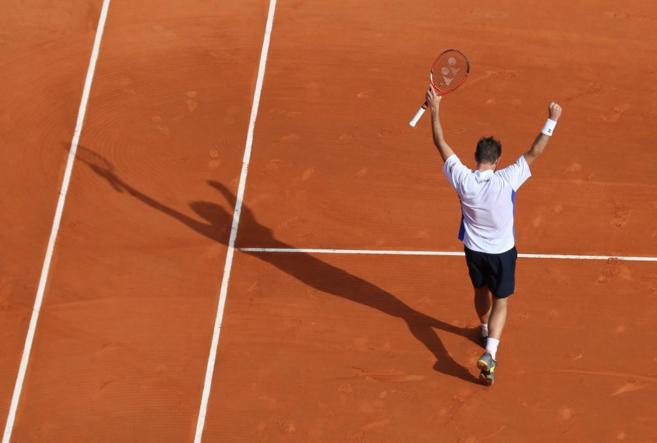 Stanislas Wawrinka, tras su victoria sobre Roger Federer en...