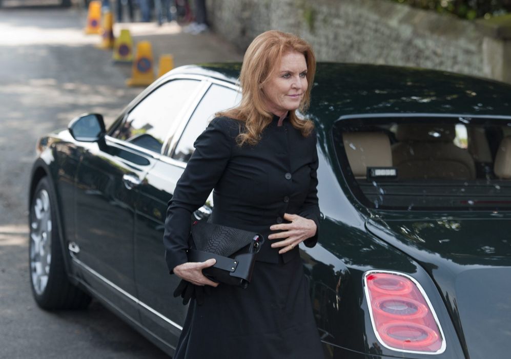 Sarah Ferguson, duquesa de York, a su llegada al funeral, celebrado en...