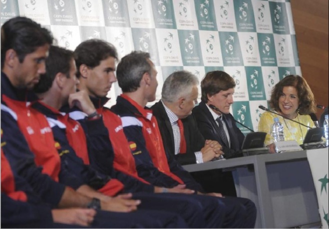 La alcaldesa Botella, en la presentacin del cruce de Copa Davis en...