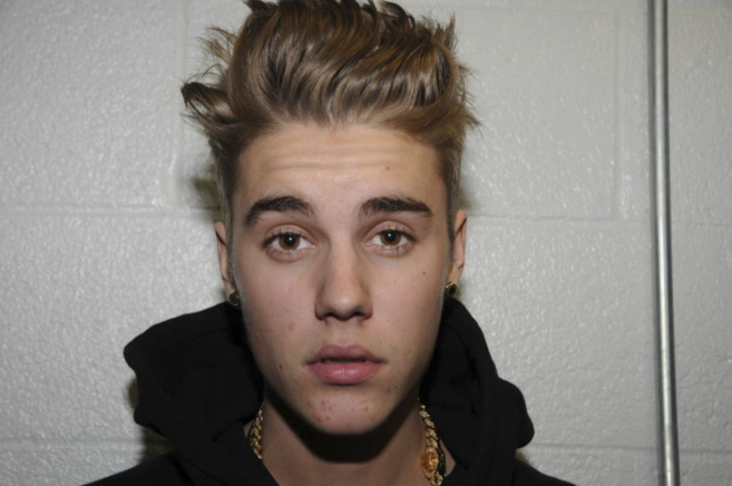 Bieber, en una fotografa tomada durante su detencin.