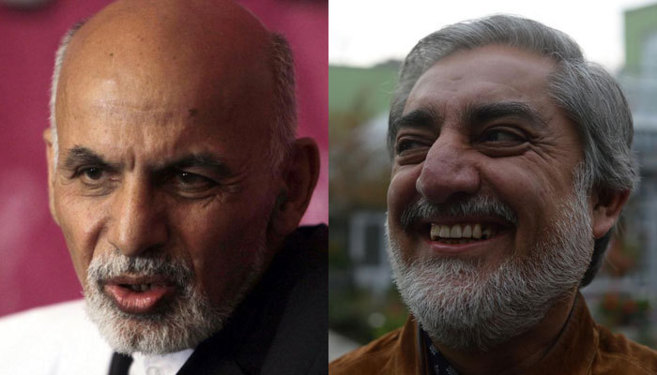 A la izquierda, el candidato Ashraf Ghani. A la derecha, Abdullah...