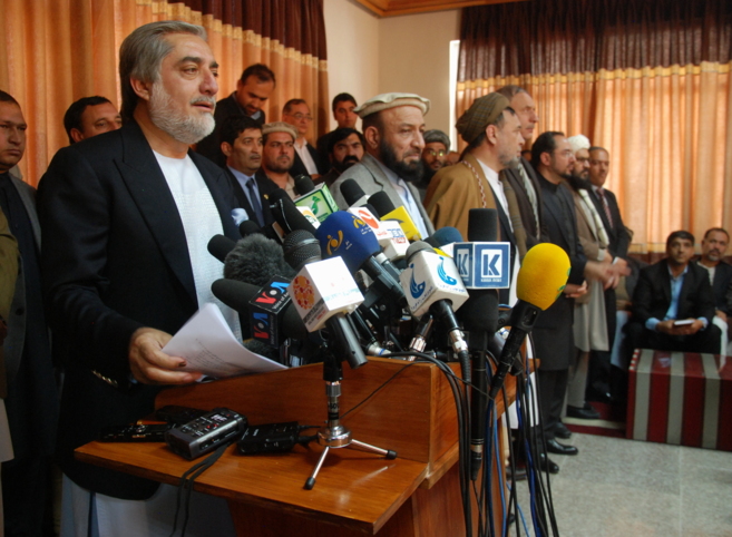 Abdullah, durante la rueda de prensa este domingo en Kabul.