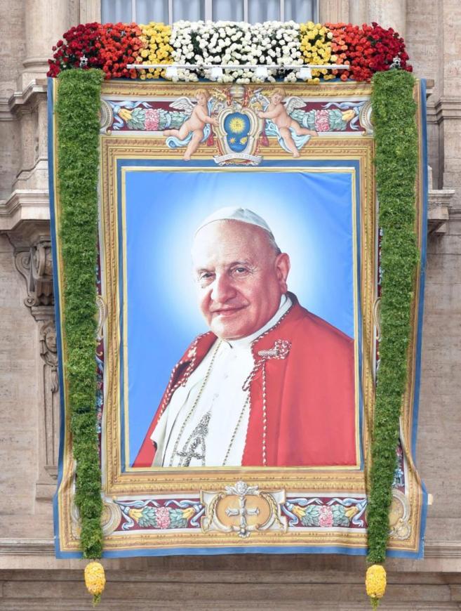 Imagen de Juan XXIII en un balcn del Vaticano.