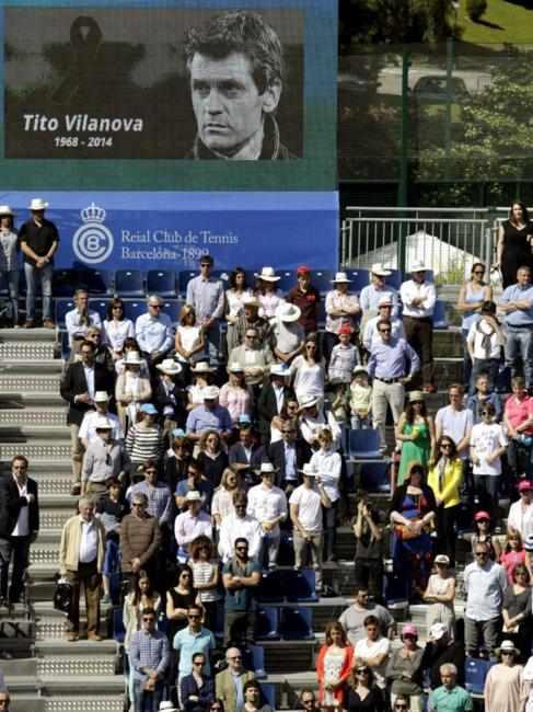 Minuto de silencio por Tito Vilanova en el Conde de Godó de tenis.