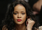 Rihanna, este fin de semana en un partido de baloncesto.