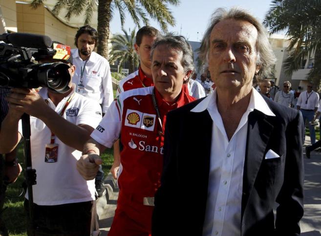 El presidente de Ferrari,Montezemolo, durante un Gran Premio de...
