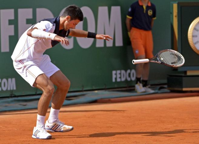 Djokovic, durante la final de Montecarlo, perdida frente a Djokovic.
