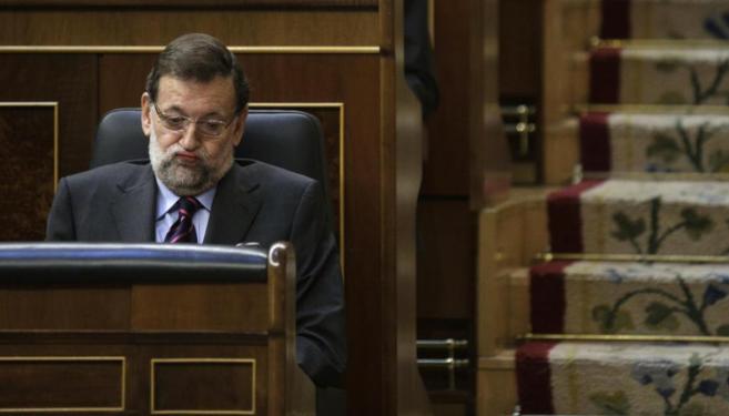Mariano Rajoy, durante la sesin de control al Gobierno.