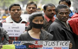 Manifestacin contra la violencia machista en Delhi