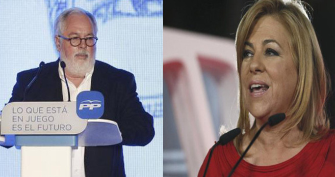 El candidato del PP, Miguel Arias Caete y la candidata del PSOE,...