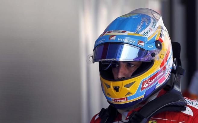 El piloto espaol Fernando Alonso durante el Gran Premio de Espaa.