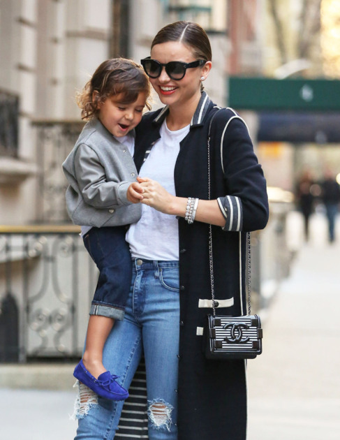 La modelo y su hijo, en Nueva York.