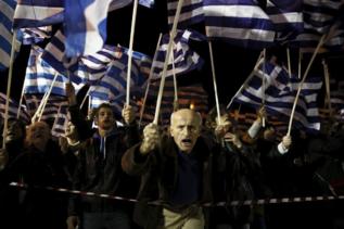 Seguidores del partido griego Amanecer Dorado.