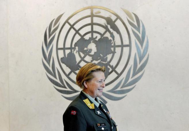 La general noruega Kristin Lund, en la sede de Naciones Unidas de...