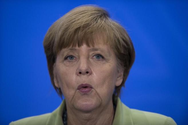 La canciller alemana, Angela Merkel, durante una rueda de prensa en...