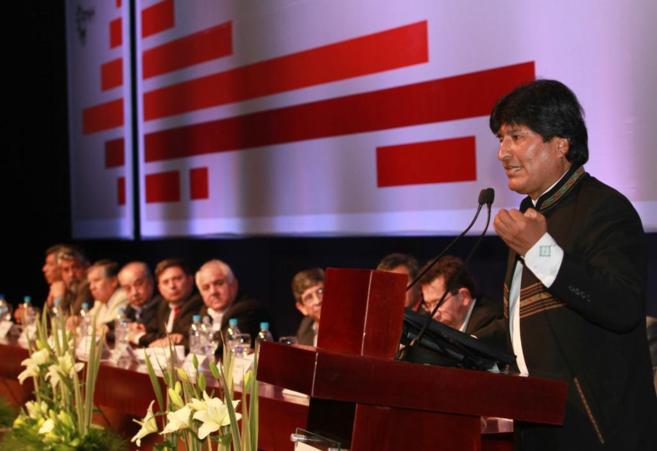 Evo Morales durante la inauguración del IV Congreso Internacional de...