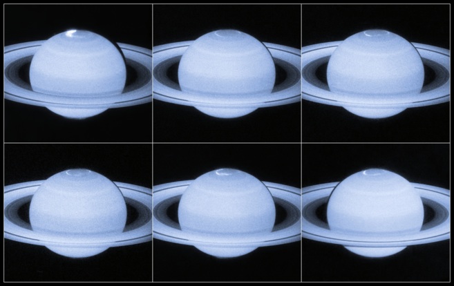 Auroras sobre el Polo Norte de Saturno