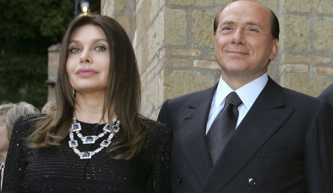 Lario y Berlusconi, cuando estaban casados.