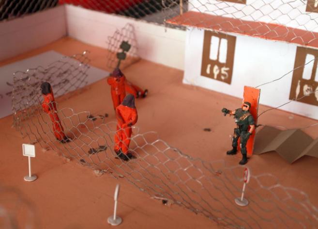Una maqueta de la crcel de Guantnamo.