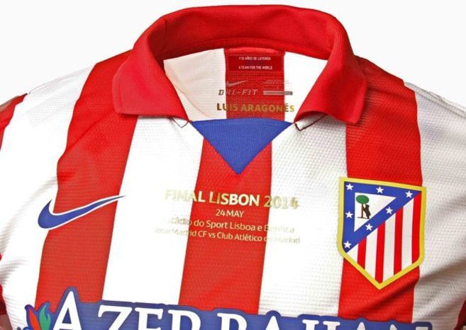 La camiseta que vestir el Atltico de Madrid en Lisboa, con el...