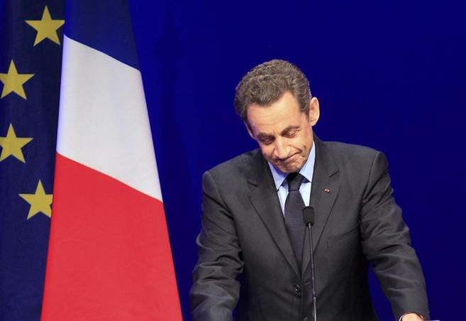 El ex presidente francs, Nicols Sarkozy durante las elecciones...