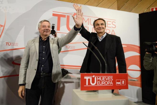 Jos Luis Rodrguez Zapatero, con Jos Blanco, en Ourense.