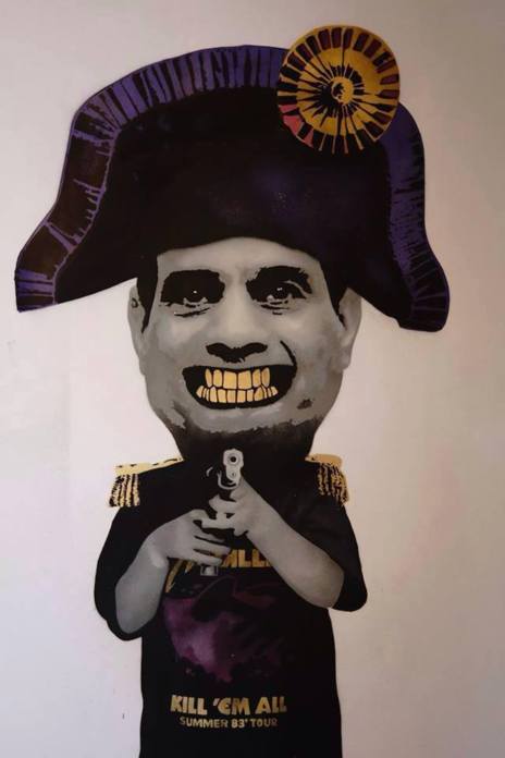 Al Sisi retratado por el grafitero Sampsa.