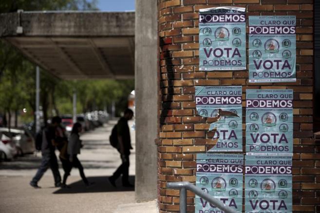 Carteles electorales de Podemos en Madrid.