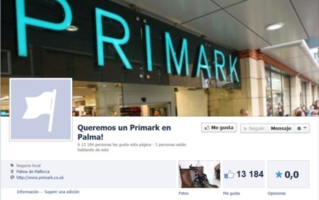 Pgina de Facebook donde piden un Primark en Palma.