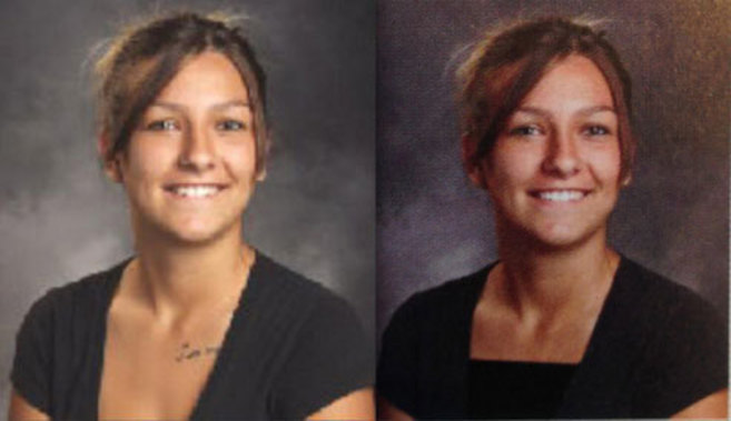 La foto de una de las alumnas de Wasastch High School, antes y...
