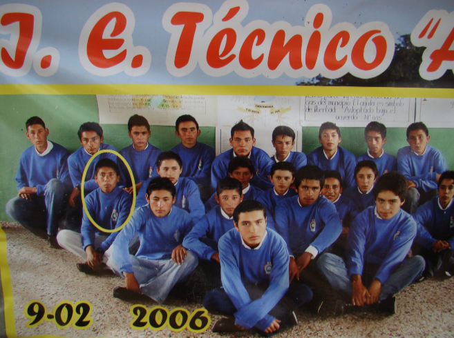 Nairo Quintana, con 16 aos, cuando estaba en el colegio.