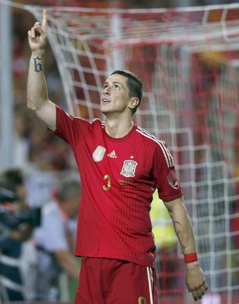 Fernando Torres celebra el gol marcado el viernes a Bolivia.