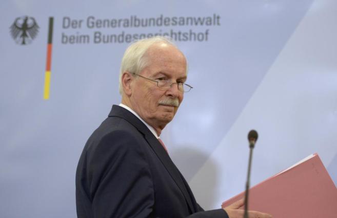 El fiscal federal alemán, Harald Range, tras su rueda de prensa en...