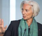 La directora gerente del FMI, Christine Lagarde, durante un evento en...