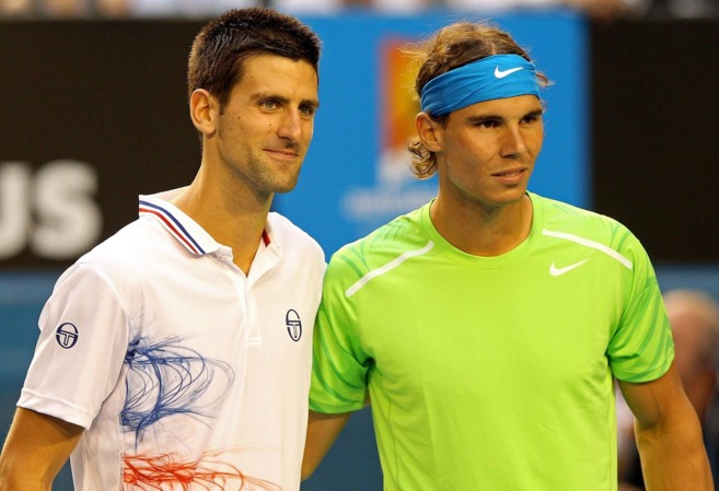 Novak Djokovic y Rafael Nadal durante el Masters de Madrid de 2014.