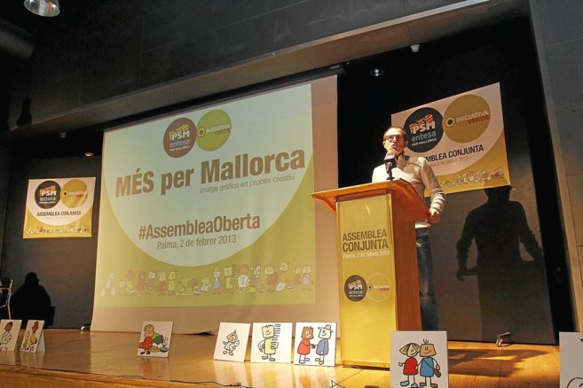 El lder de Ms per Mallorca, Biel Barcel, en una asamblea...