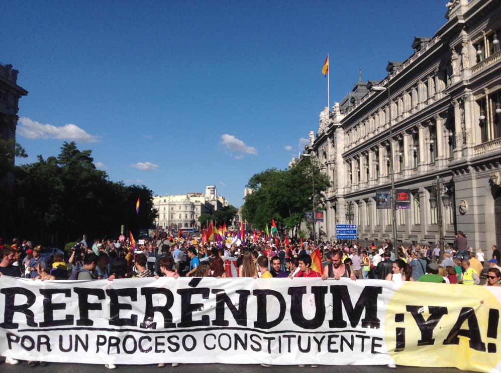 'Referndum, ya!', eslogan de la manifestacin en Madrid.
