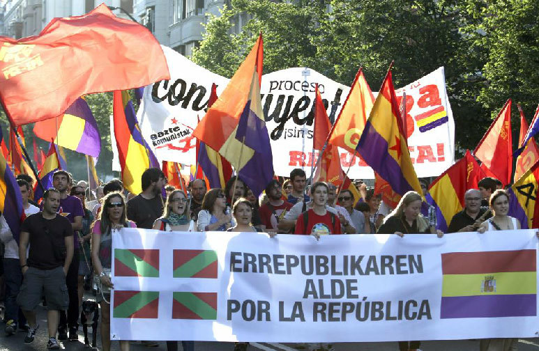 Marcha a favor de la Repblica por las calles de Bilbao