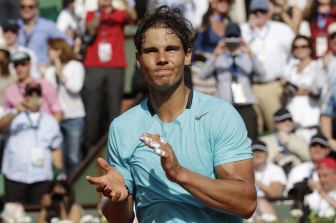 Nadal celebra su victoria contra Murray en semifinales.