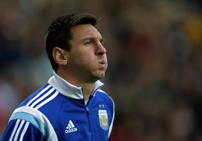 Leo Messi, durante un partido con la seleccin argentina.