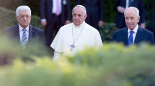 Mahmud Abas, el Papa Francisco y Simon Peres.
