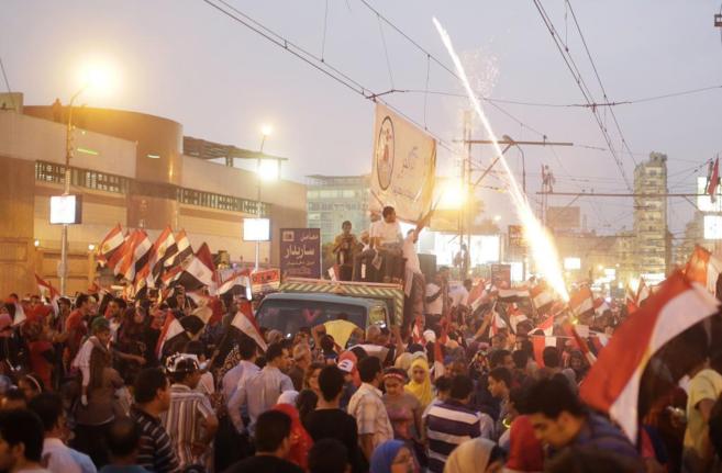 Celebraciones por la victoria de Al Sisi frenta al Palacio...