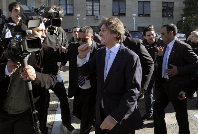 El vicepresidente argentino, Amado Boudou, a su llegada al juzgado.